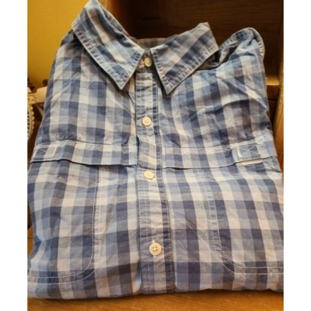 Stillwater Supply Co. Mens Large Blue Plaid Short Sleeve Button Up Shirt